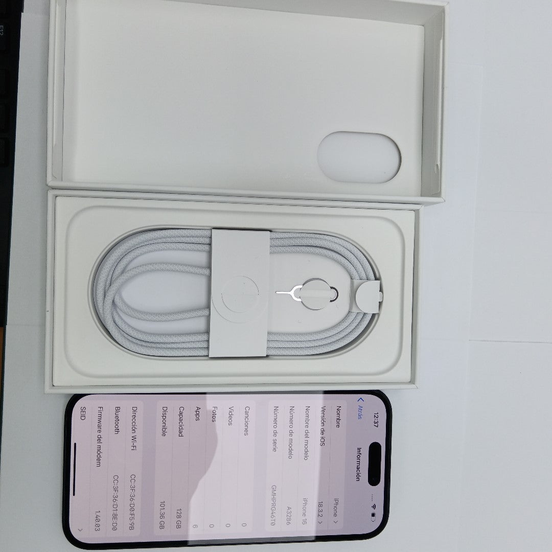 CELULAR APPLE IPHONE 16 A3286 (2024) 128 GB 8 GB RAM (SEMINUEVO)