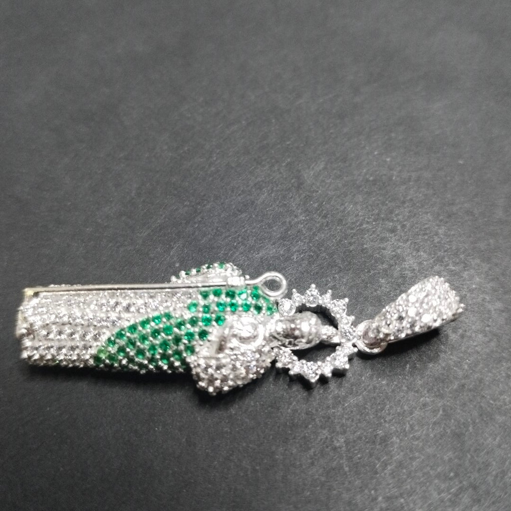 DIJE DE SAN JUDAS CON MANTO VERDE PLATA .925 7G (NUEVO)