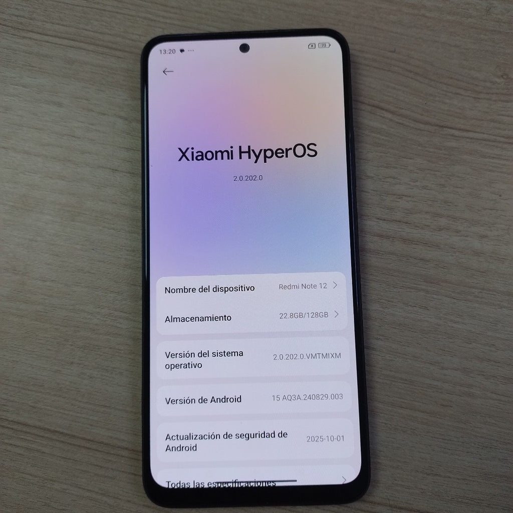 CELULAR XIAOMI REDMI NOTE 12 23028RA60L (2022) 128 GB 4 GB RAM (SEMINUEVO)