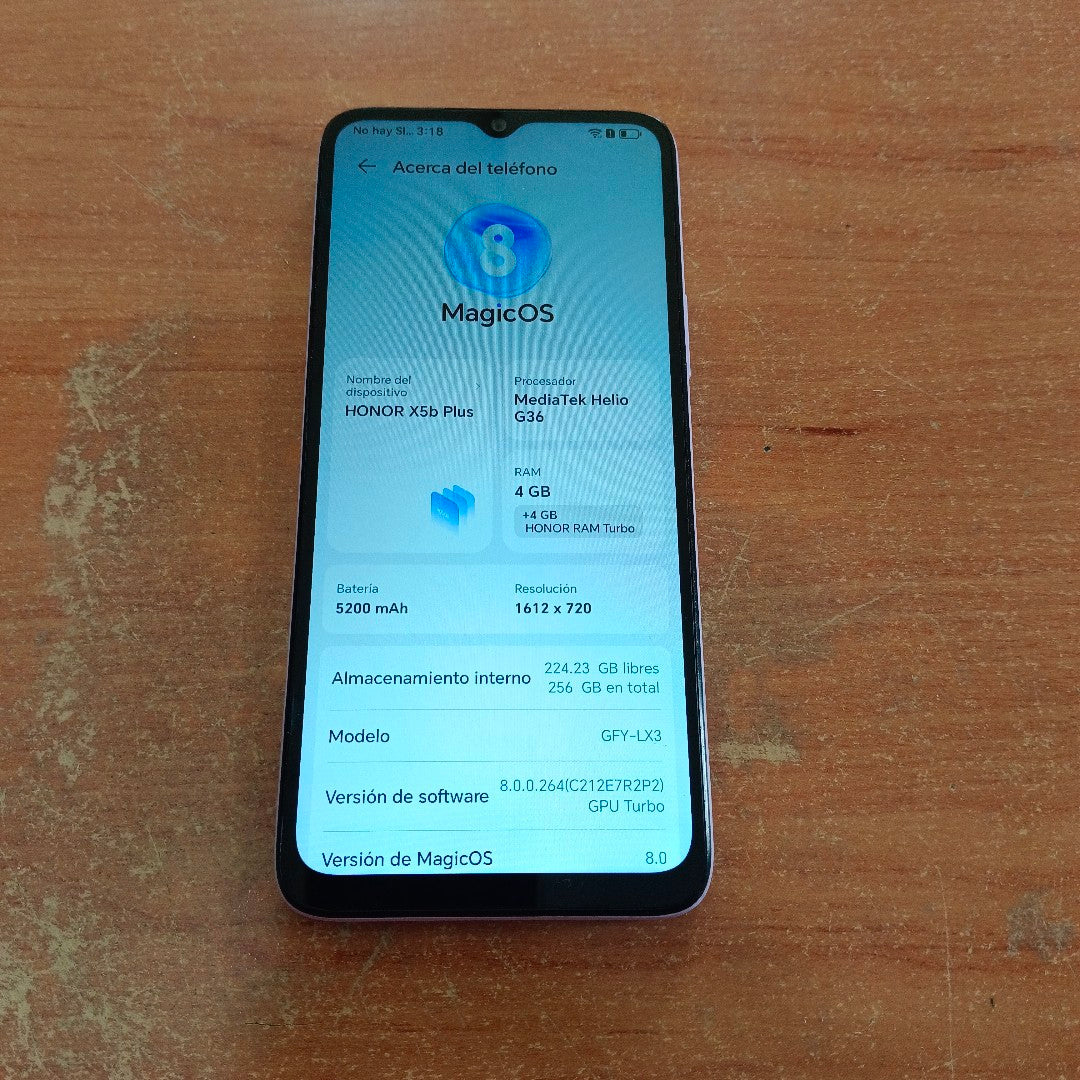 CELULAR HONOR X5B PLUS GFY-LX3 (2024) 256 GB 4 GB RAM (SEMINUEVO)
