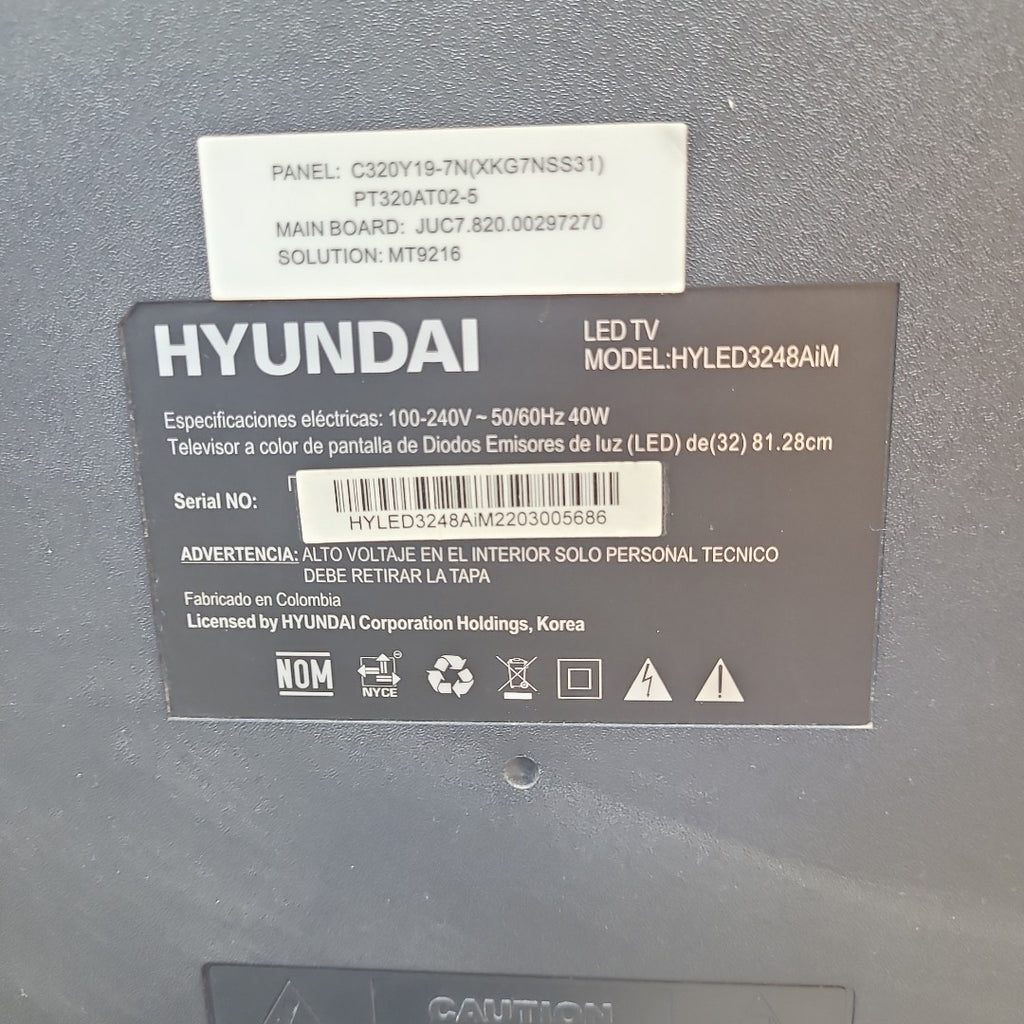 PANTALLA HYUNDAI HYLED3248AIM (2022) 32" LED HD (SEMINUEVO)