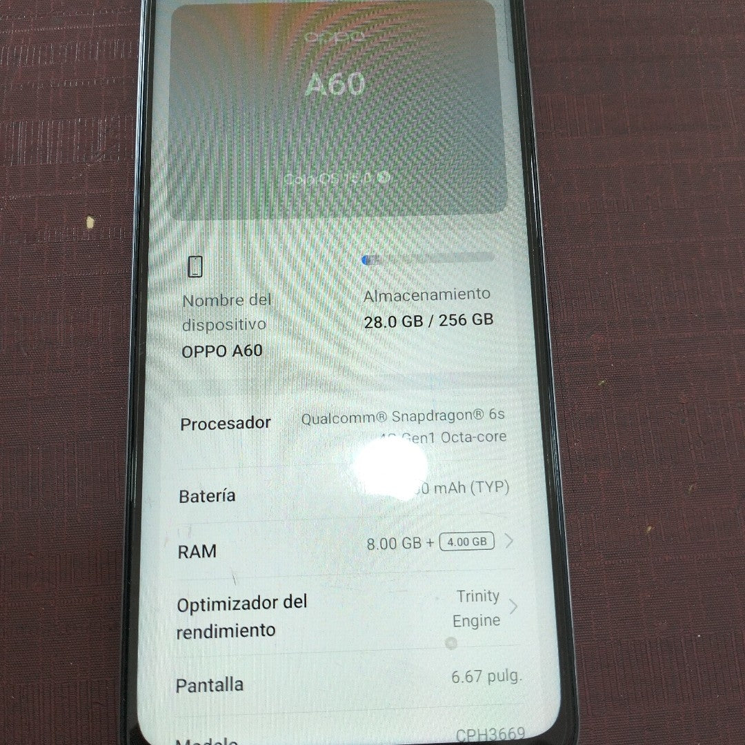 CELULAR OPPO  A60 CPH3669 256 GB 8 GB RAM (SEMINUEVO)