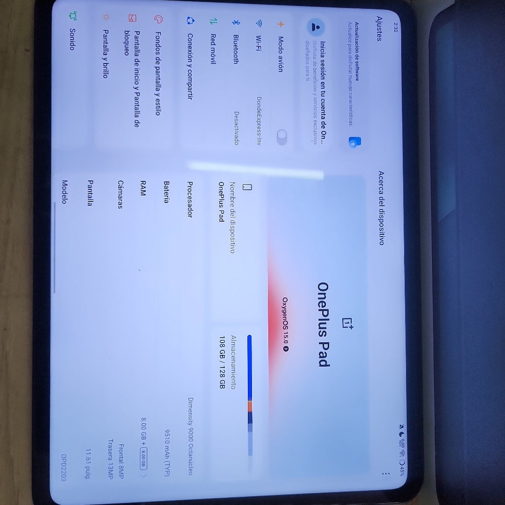 TABLETA ONE PLUS TAB OPD2203 (2023) 128 GB 8 GB RAM (SEMINUEVO)