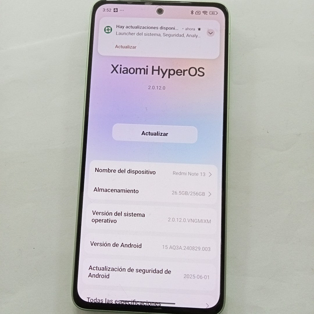 CELULAR XIAOMI REDMI NOTE 13 23129RA5FL (2024) 256 GB 8 GB RAM (SEMINUEVO)