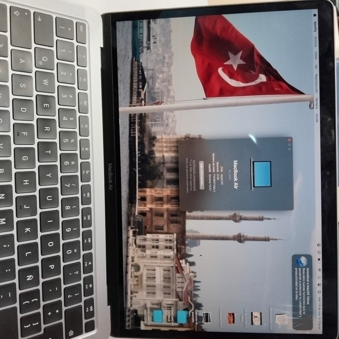 LAPTOP APPLE MACBOOK AIR 13" 2020 3.2 A2337 256 GB SSD 8 GB RAM (SEMINUEVO)