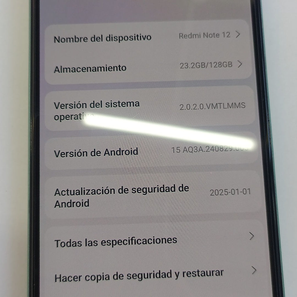 CELULAR XIAOMI REDMI NOTE 12 23028RA60L 128 GB 6 GB RAM (SEMINUEVO)