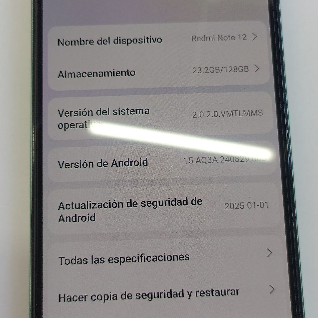 CELULAR XIAOMI REDMI NOTE 12 23028RA60L 128 GB 6 GB RAM (SEMINUEVO)