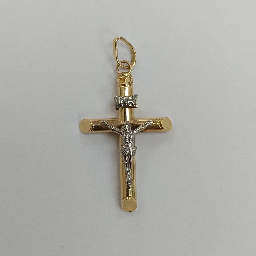 CRISTO. ORO, ORO BLANCO. 14 K 1 GRMS (SEMINUEVO)