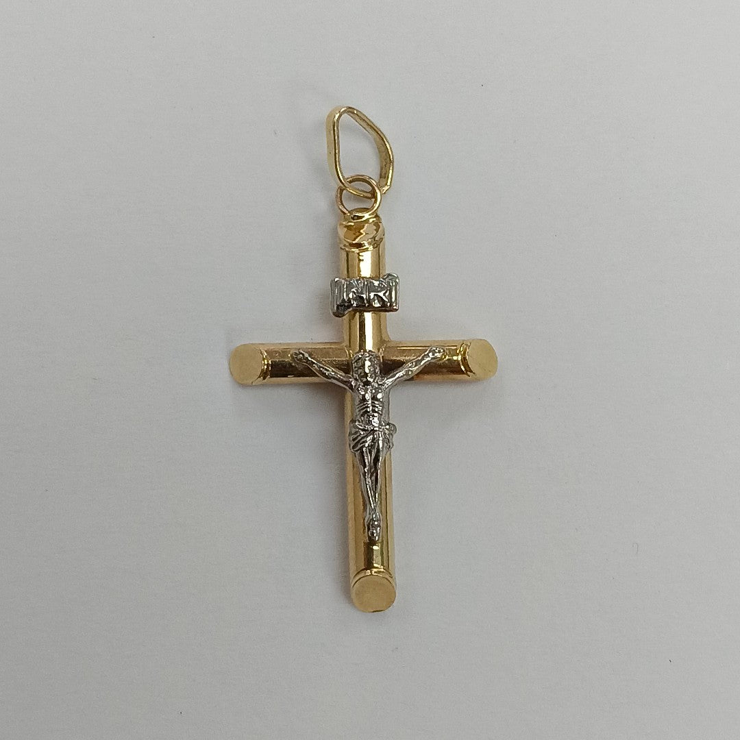 CRISTO. ORO, ORO BLANCO. 14 K 1 GRMS (SEMINUEVO)