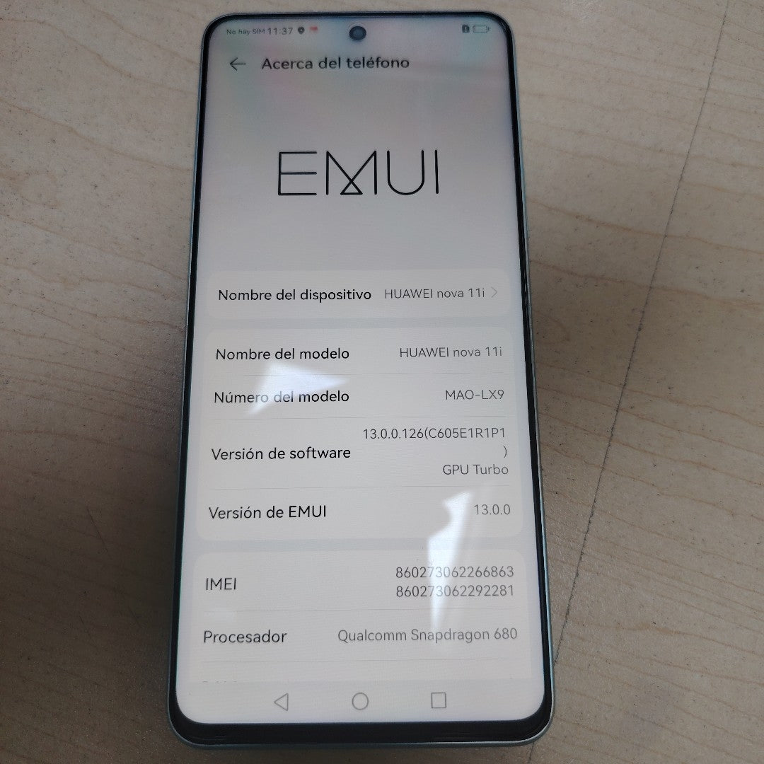 CELULAR HUAWEI NOVA 11I MAO-LX9 (2023) 128 GB 8 GB RAM (SEMINUEVO)