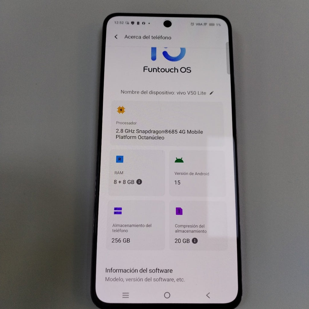 CELULAR VIVO V50 LITE V2441 (2025) 256 GB 8 GB RAM (SEMINUEVO)