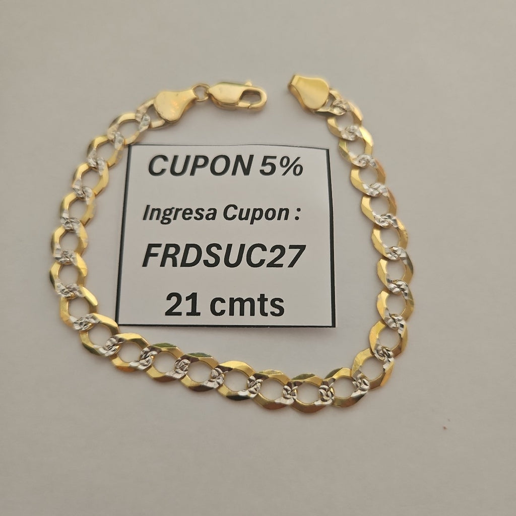 PULSERA BARBADO DIAMANTADO 9.7GR 21 CM (NUEVO)