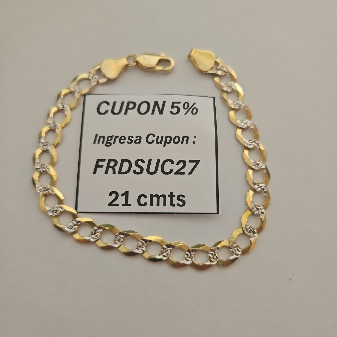 PULSERA BARBADO DIAMANTADO 9.7GR 21 CM (NUEVO)