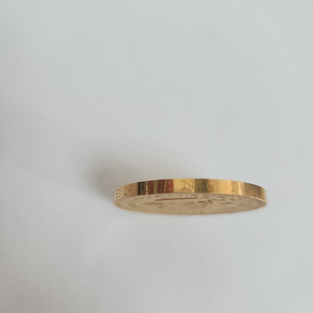 K1 41.6 GRMS 21 K IDENTIFICACIÓN MONEDA NOMINATIVA. MONEDAS PESOS 50 PESO (SEMINUEVO)