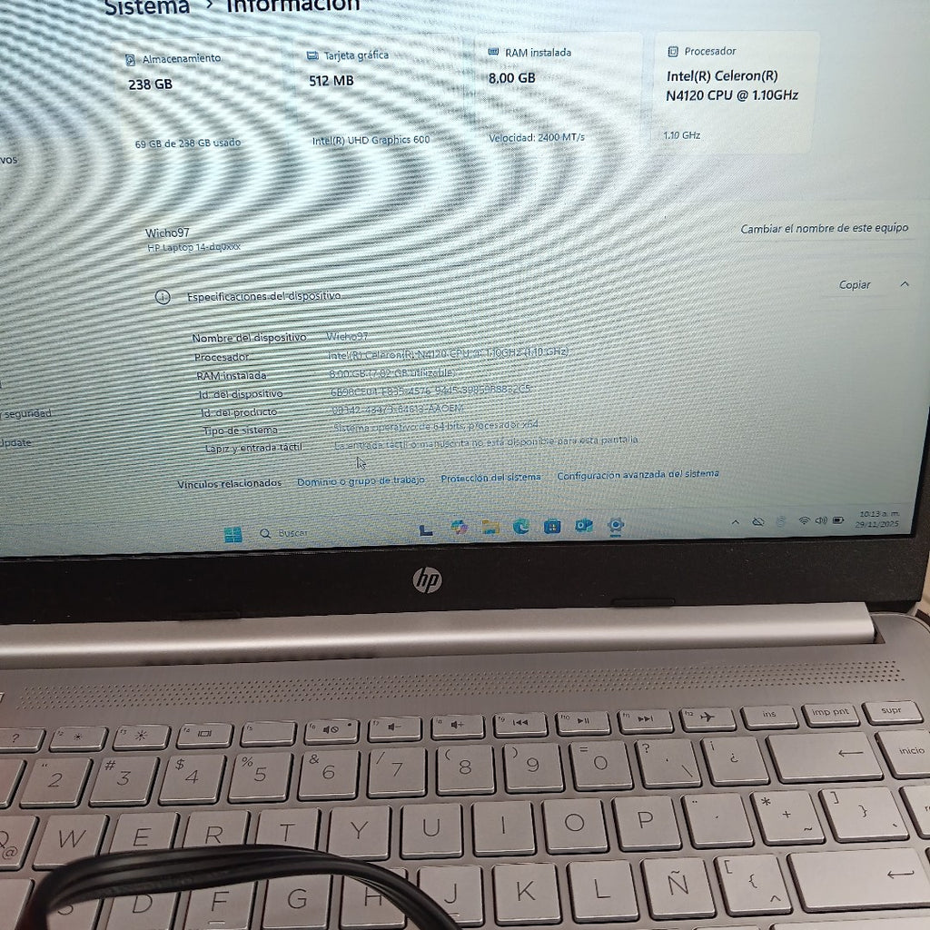 LAPTOP HP 14-DQ0530LA(2024) 256 GB SSD 8 GB RAM (SEMINUEVO)