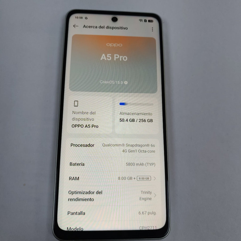 CELULAR OPPO  A5 PRO CPH2711 (2025) 256 GB 8 GB RAM (SEMINUEVO)
