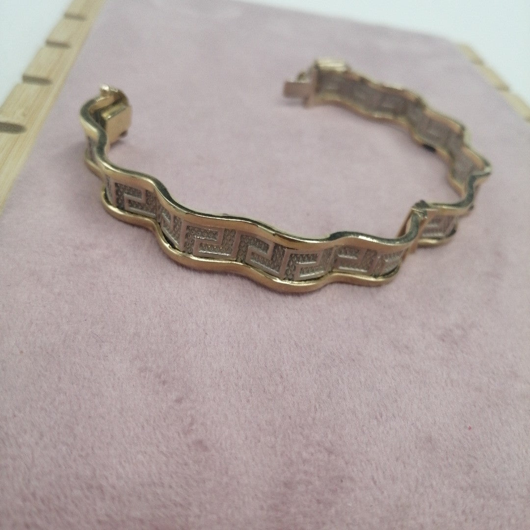 K1 12,10 GRMS 14 K ESPECIFICACIONES COMPLEMENTARIAS PULSERA RIGIDA ORO COMBINAD (SEMINUEVO)