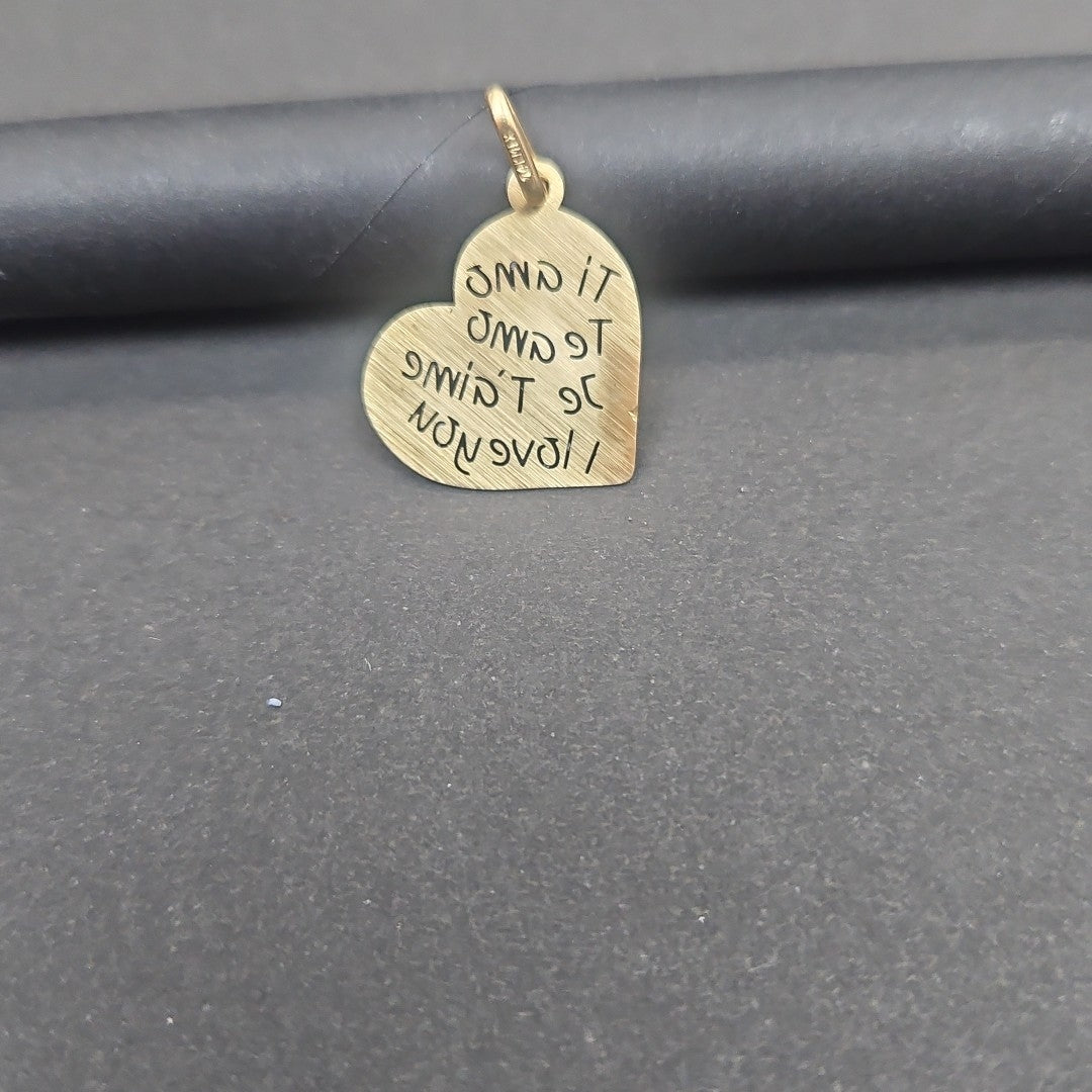 K1 1,30 GRMS 14 K ESPECIFICACIONES COMPLEMENTARIAS DIJE FORMA DE CORAZON (SEMINUEVO)