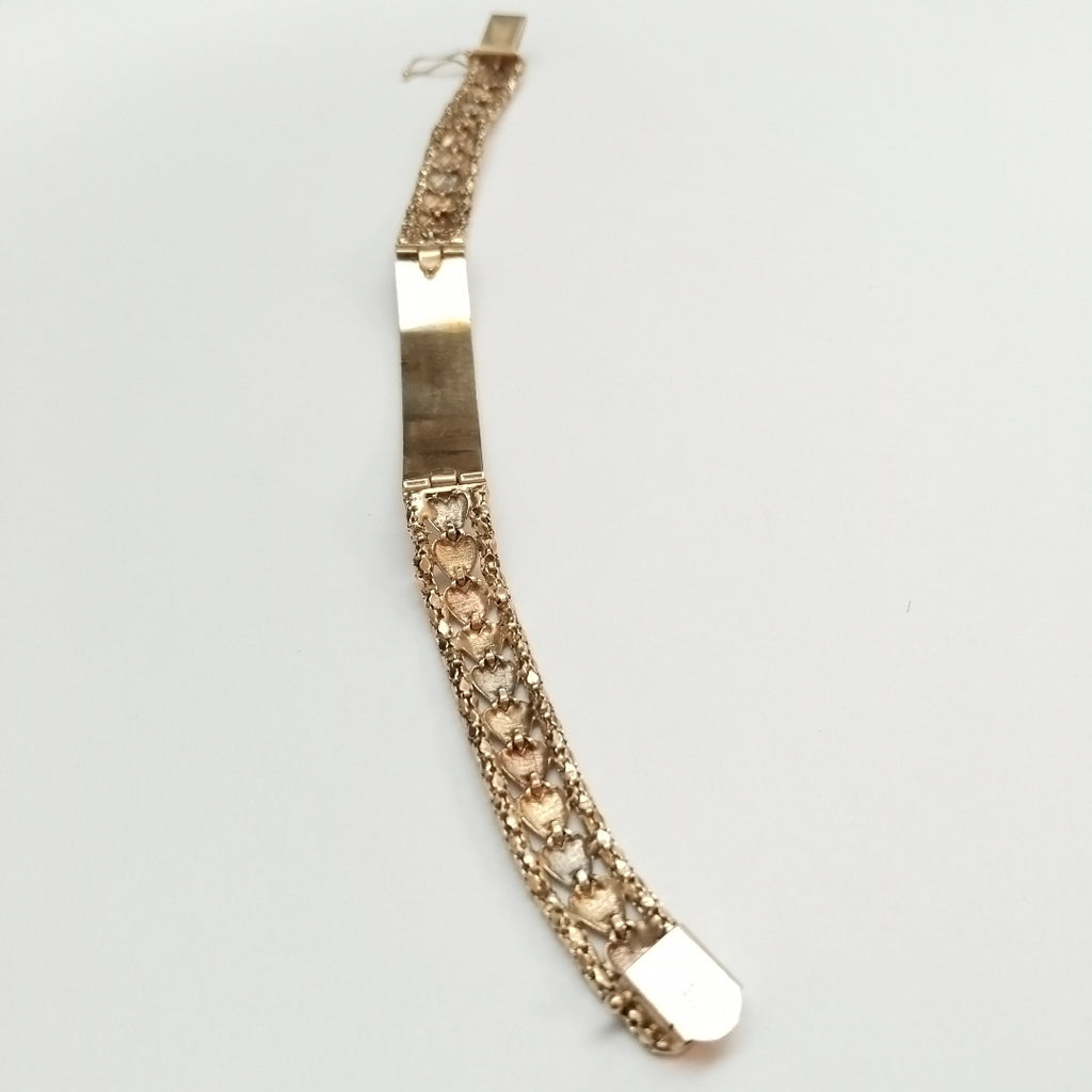 K1 16,10 GRMS 14 K ESPECIFICACIONES COMPLEMENTARIAS ESCLAVA TEJIDO ESPECIAL, OR (SEMINUEVO)