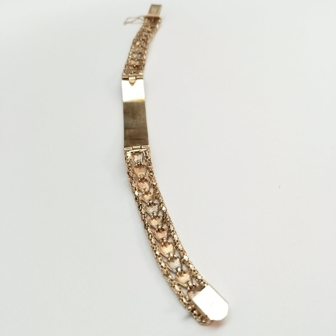 K1 16,10 GRMS 14 K ESPECIFICACIONES COMPLEMENTARIAS ESCLAVA TEJIDO ESPECIAL, OR (SEMINUEVO)