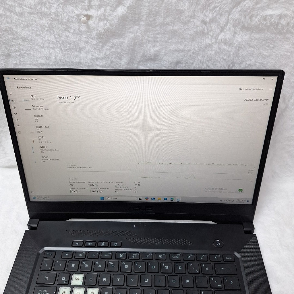 LAPTOP ASUS TUF DASH F15 FX516PC-HN001W (2022) 512 GB SSD 8 GB RAM (SEMINUEVO)