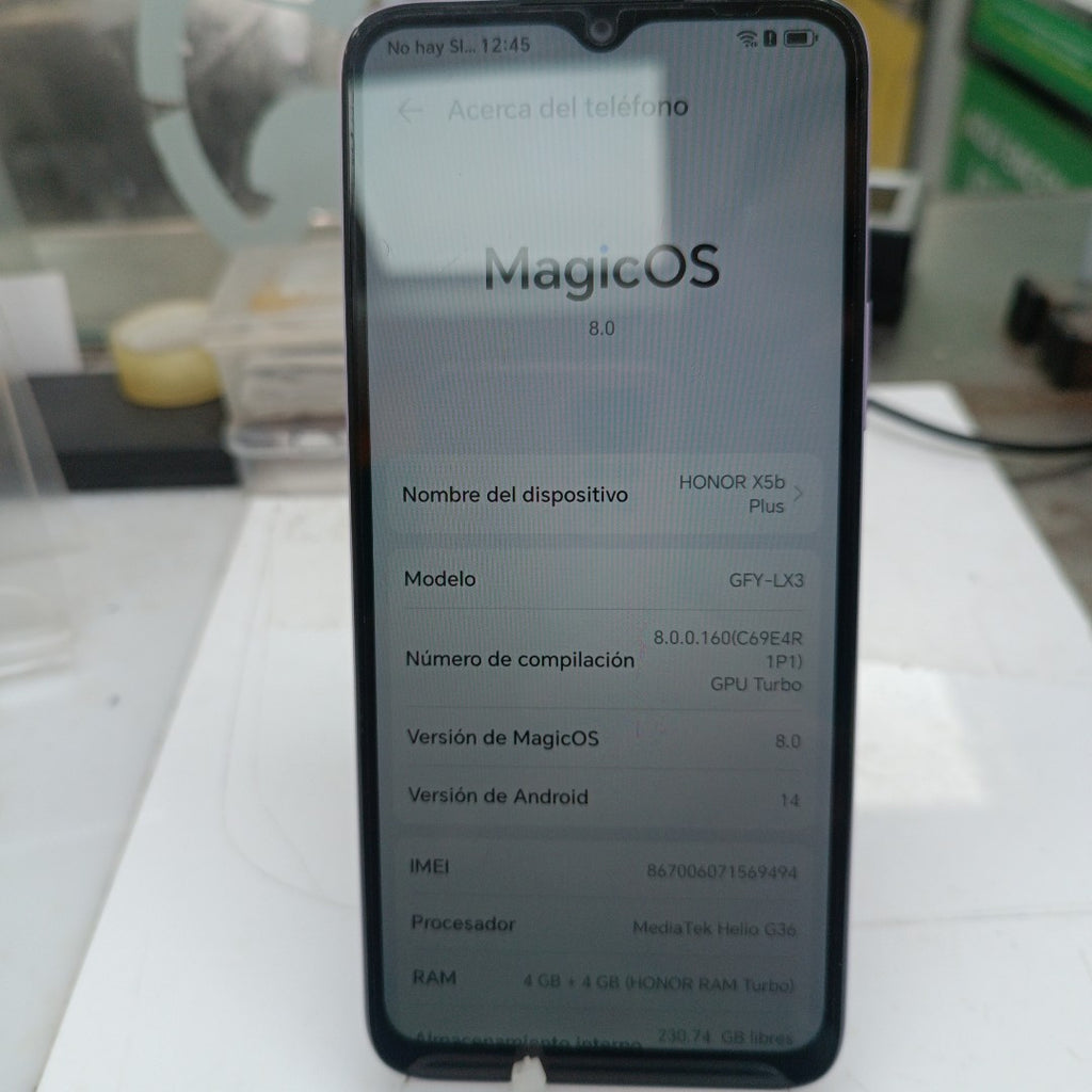 CELULAR HONOR X5B PLUS GFY-LX3 (2024) 256 GB 4 GB RAM (SEMINUEVO)