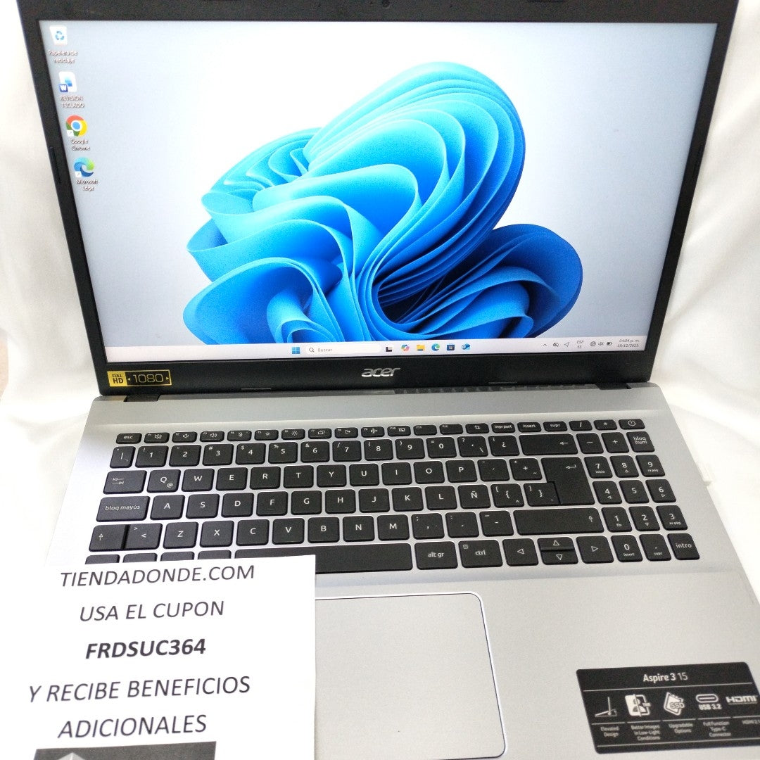 LAPTOP ACER ASPIRE 3 15 A315-44P-R5Y9 (2024) 512 GB SSD 16 GB RAM (SEMINUEVO)
