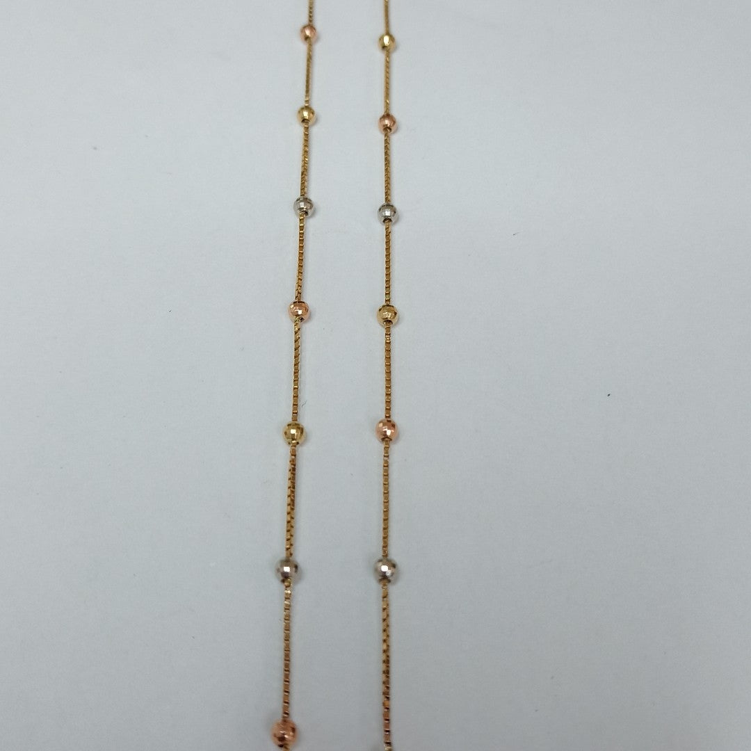 K1 4,20 GRMS 14 K ESPECIFICACIONES COMPLEMENTARIAS GARGANTILLA MTVO ESFERAS ORO (SEMINUEVO)