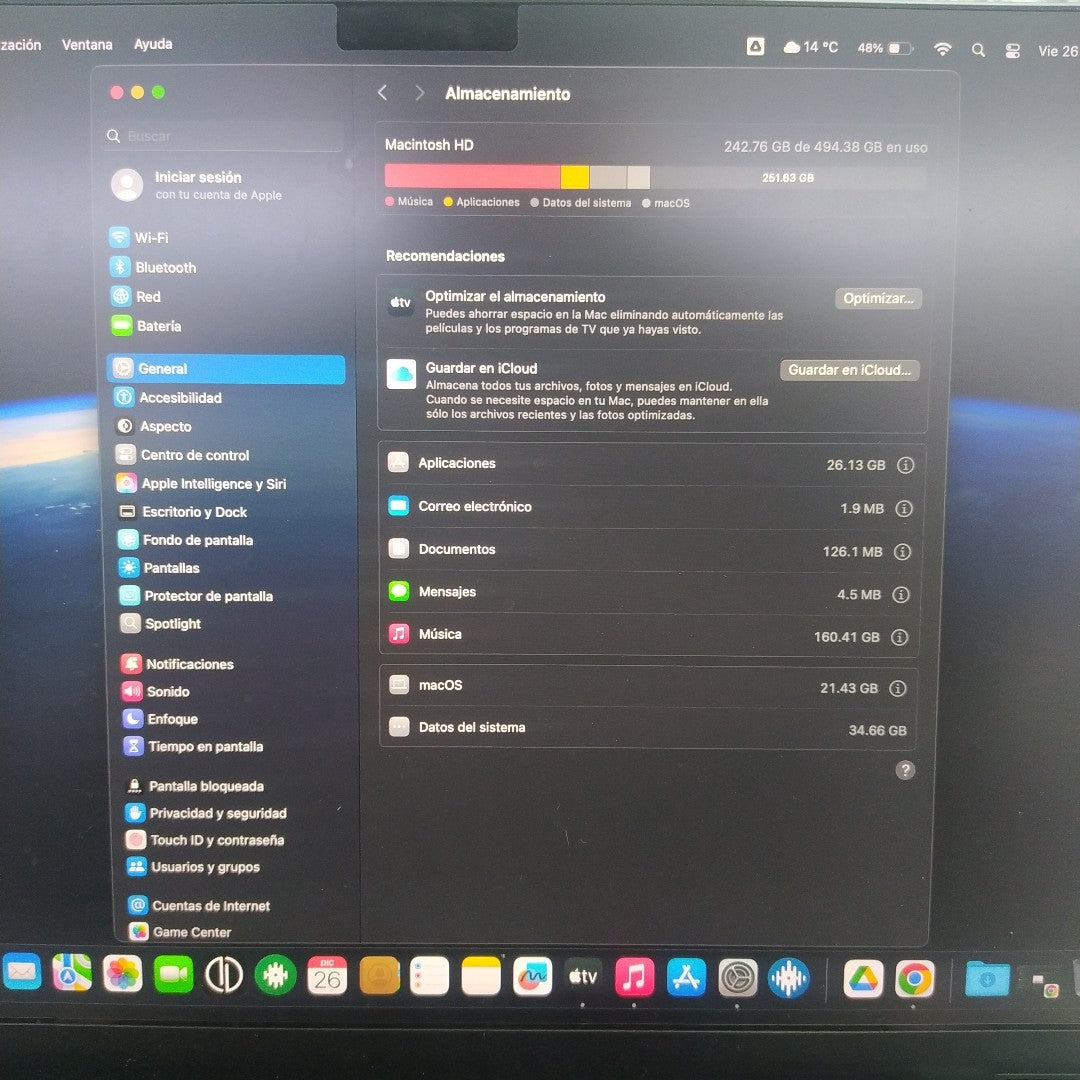 LAPTOP APPLE MACBOOK PRO 14" 2021 3.2 A2442 (8 CPU/14 GPU) 512 GB SSD 16 GB RAM