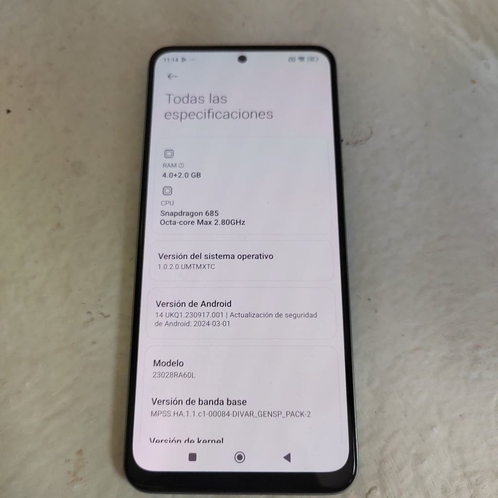 CELULAR XIAOMI REDMI NOTE 12 23028RA60L 128 GB 6 GB RAM (SEMINUEVO)