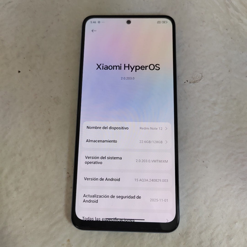 CELULAR XIAOMI REDMI NOTE 12 23028RA60L 128 GB 6 GB RAM (SEMINUEVO)