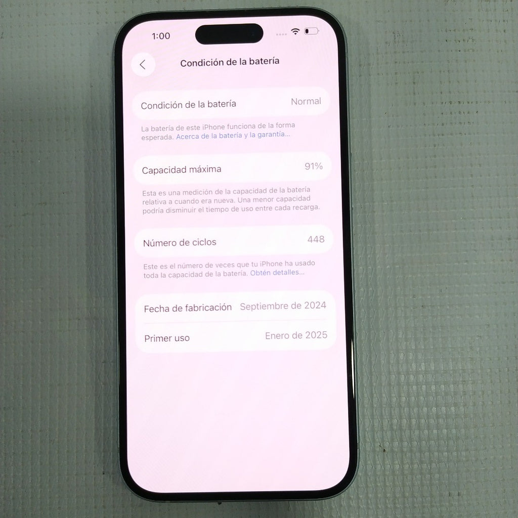 CELULAR APPLE IPHONE 15 A3089 (2023) 128 GB 6 GB RAM (SEMINUEVO)