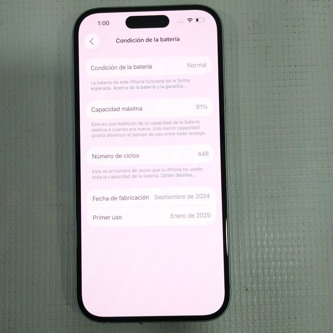 CELULAR APPLE IPHONE 15 A3089 (2023) 128 GB 6 GB RAM (SEMINUEVO)