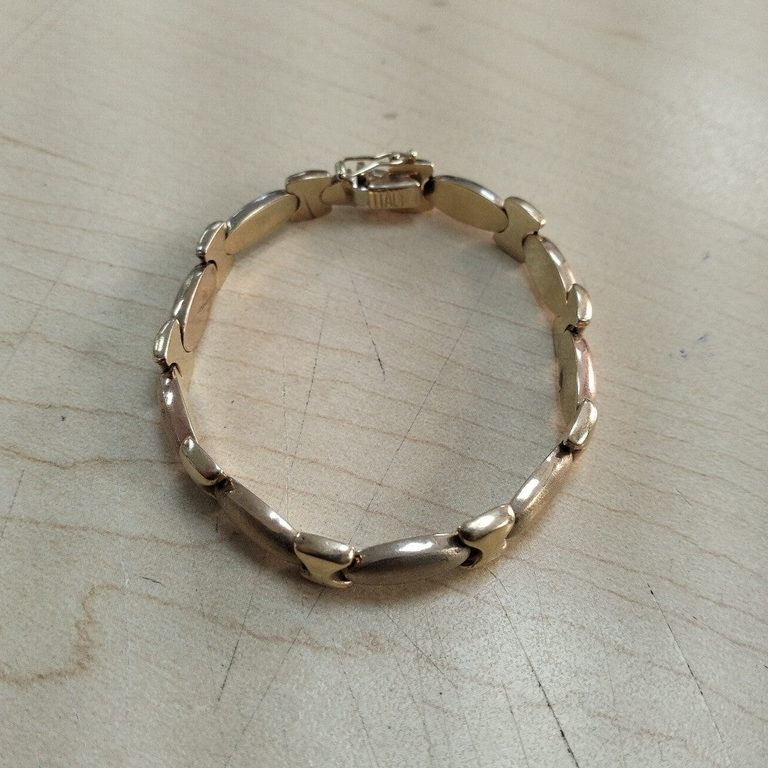 PULSERA ORO COMBINADO 10 K 14 GRMS (SEMINUEVO)