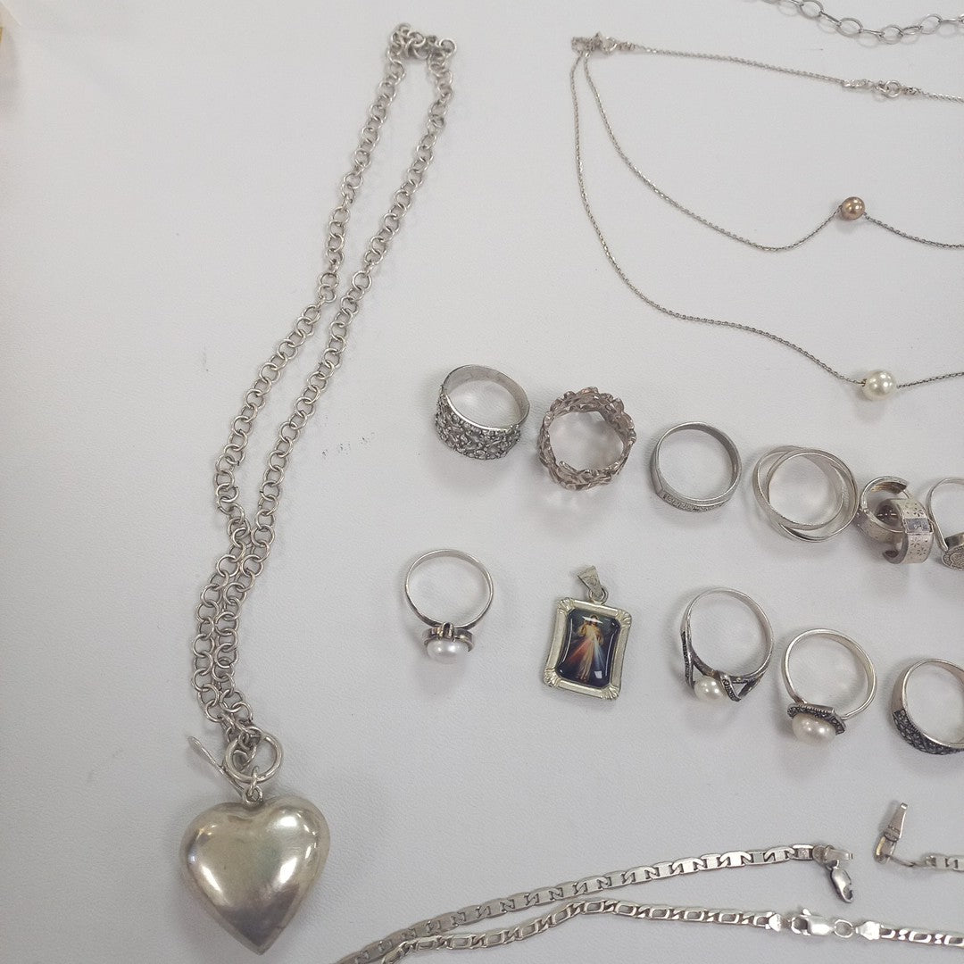 ANILLITO, CADENA, PULSERA PLATA 130.7 GRMS (SEMINUEVO)