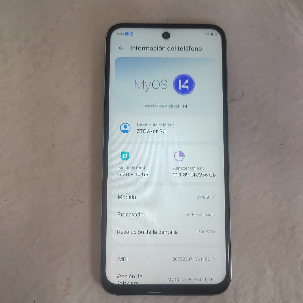CELULAR ZTE AXON 70 Z2459 256 GB 6 GB RAM (SEMINUEVO)