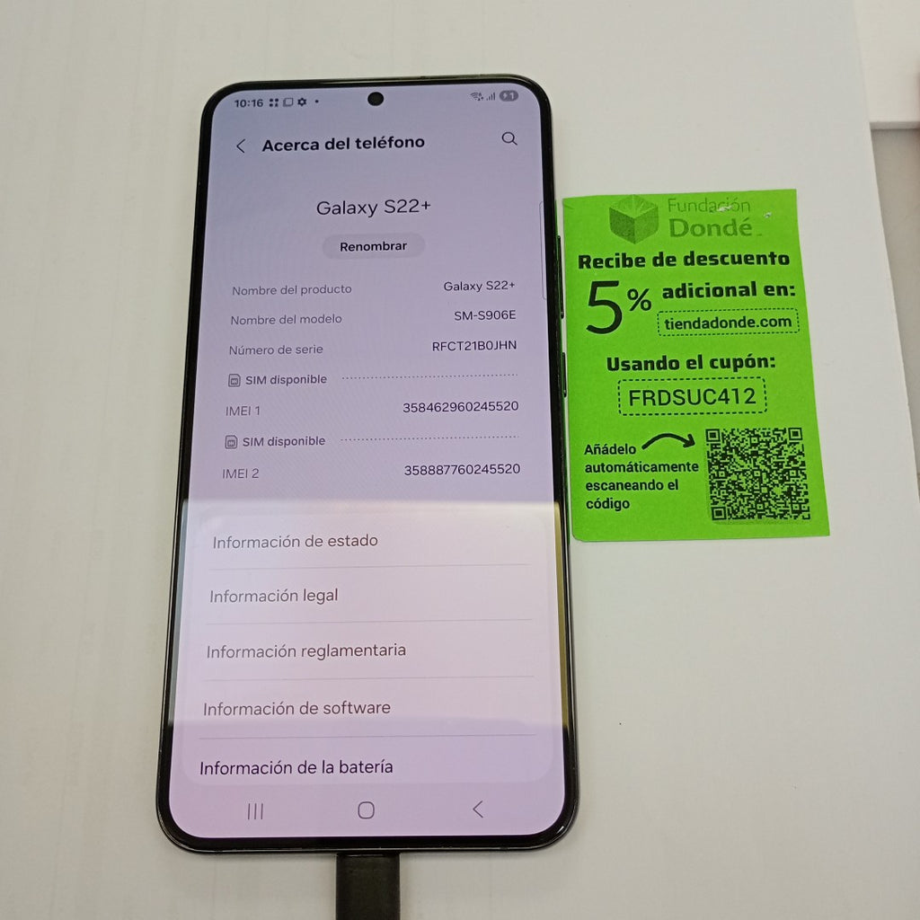 CELULAR SAMSUNG GALAXY S22+ SM-S906E 256 GB 8 GB RAM (SEMINUEVO)