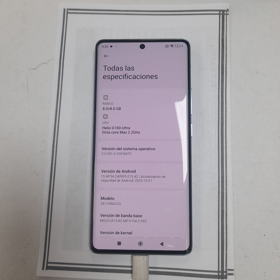 CELULAR XIAOMI REDMI NOTE 14 PRO 24116RACCG (2024) 256 GB 8 GB RAM (SEMINUEVO)