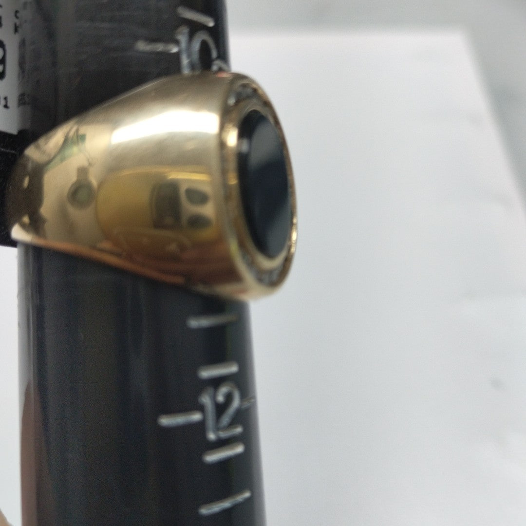 K1 9,50 GRMS 14 K ESPECIFICACIONES COMPLEMENTARIAS ANILLO PIEDRA NEGRA VENDIBLE (SEMINUEVO)