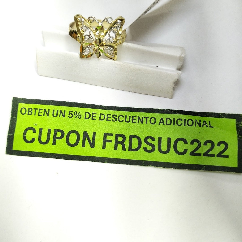 K1 1,80 GRMS 10 K ESPECIFICACIONES COMPLEMENTARIAS ANILLITO FORMA MARIPOSA (SEMINUEVO)