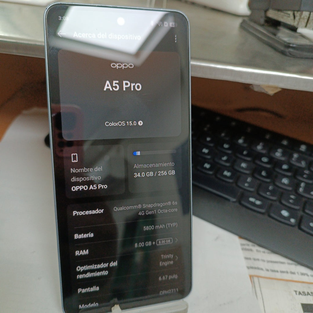 CELULAR OPPO  A5 PRO CPH2711 (2025) 256 GB 8 GB RAM (SEMINUEVO)