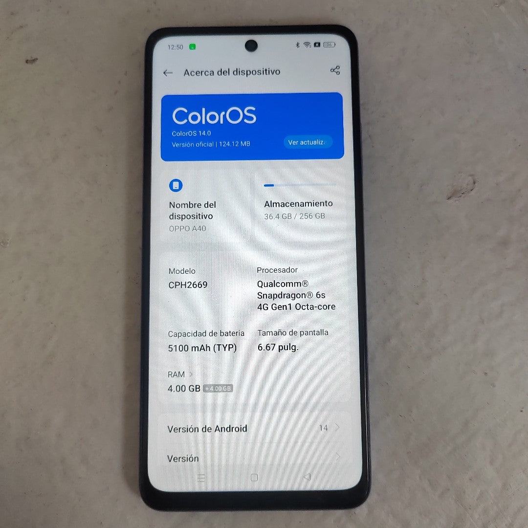 CELULAR OPPO  A40 CPH2669 (2024) 256 GB 4 GB RAM (SEMINUEVO)