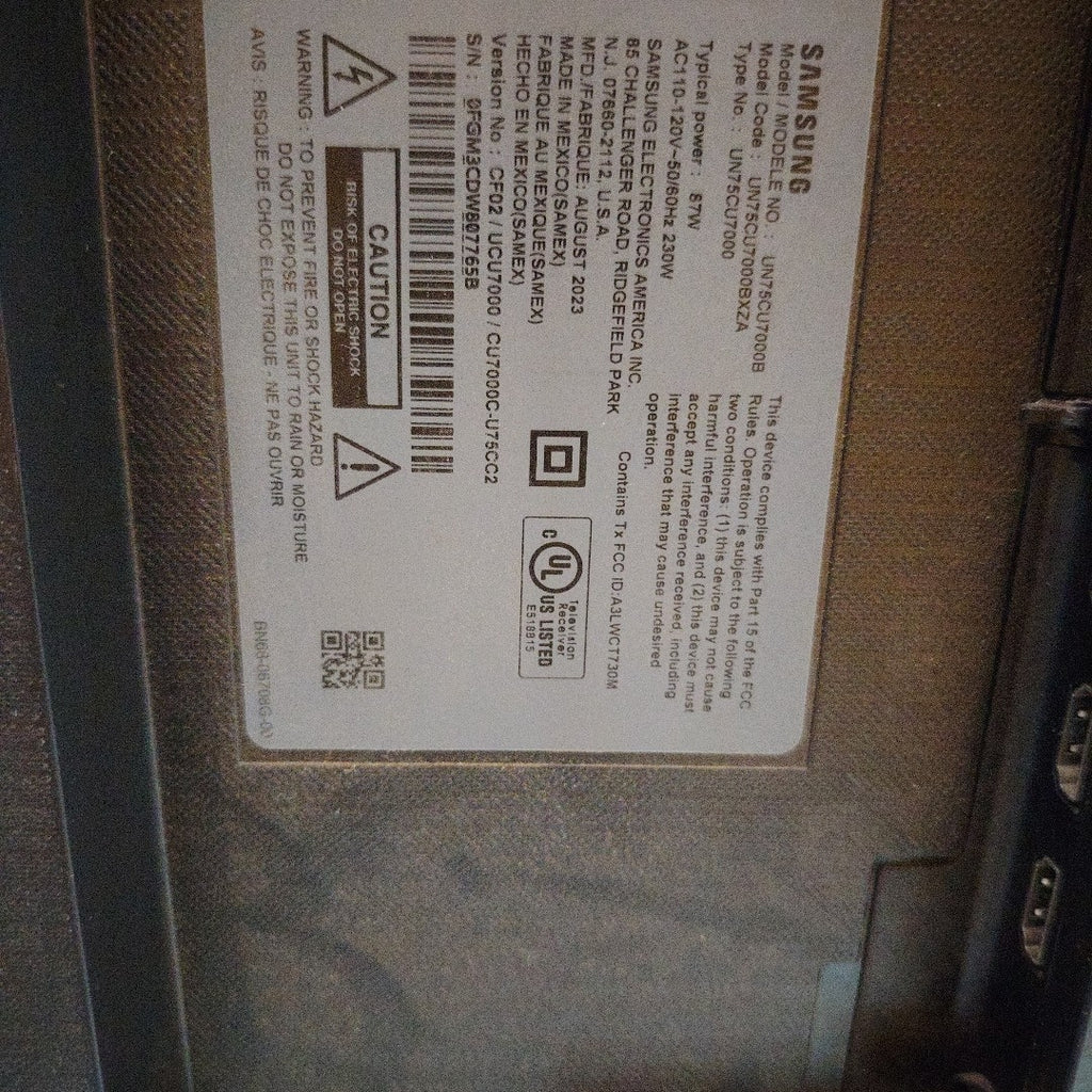 PANTALLA SAMSUNG UN75CU7000B (2023) 75" LED 4K (SEMINUEVO)