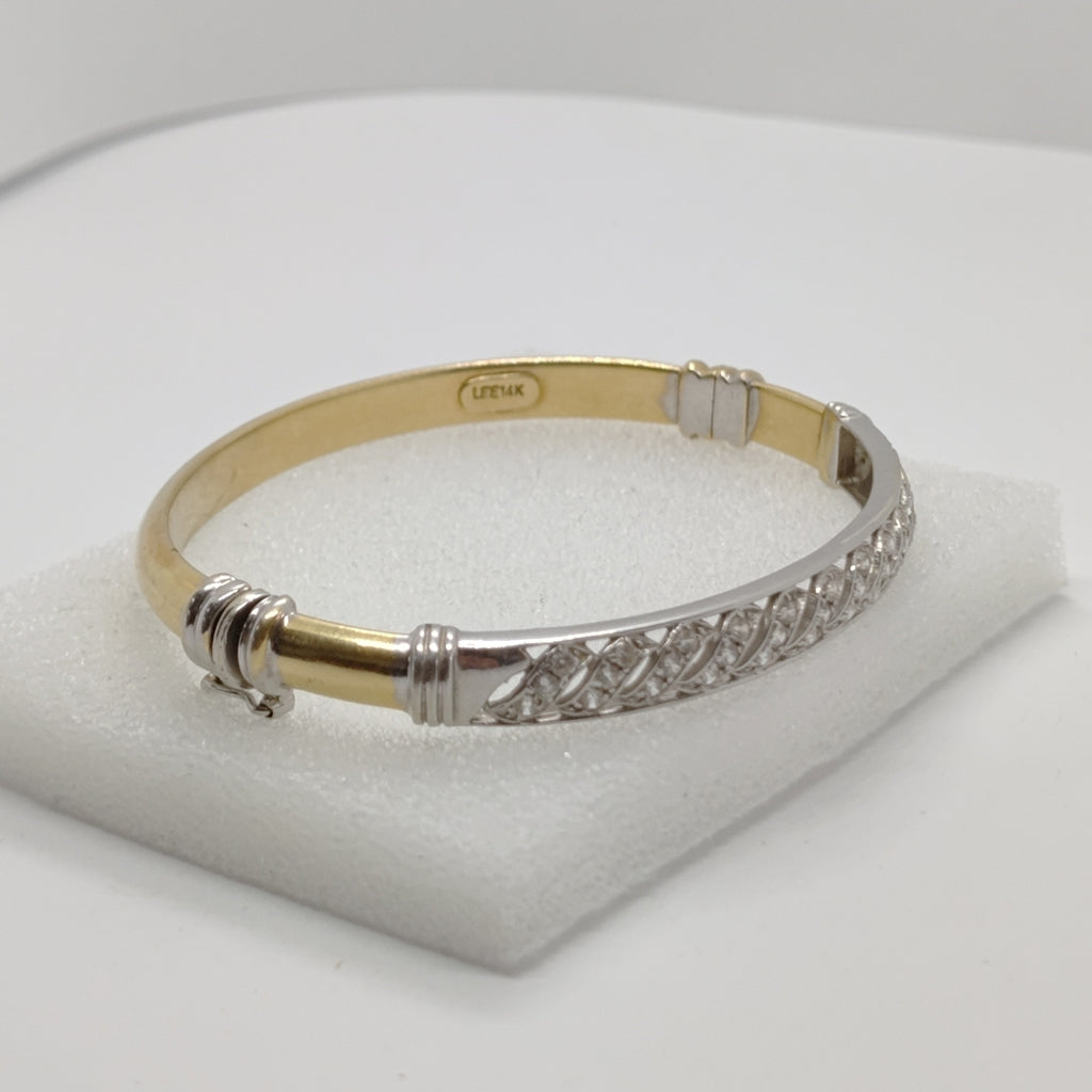 PULSERA RIGIDA ORO,ORO BLANCO 14 K 13,30 GRMS (SEMINUEVO)