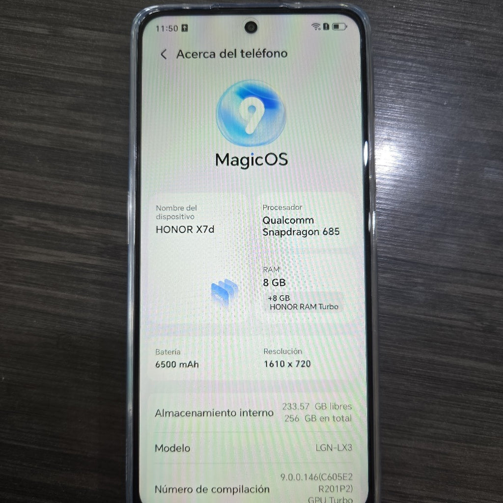 CELULAR HONOR X7D LGN-LX3 (2025) 256 GB 8 GB RAM (SEMINUEVO)