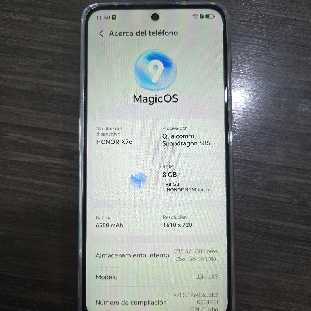 CELULAR HONOR X7D LGN-LX3 (2025) 256 GB 8 GB RAM (SEMINUEVO)