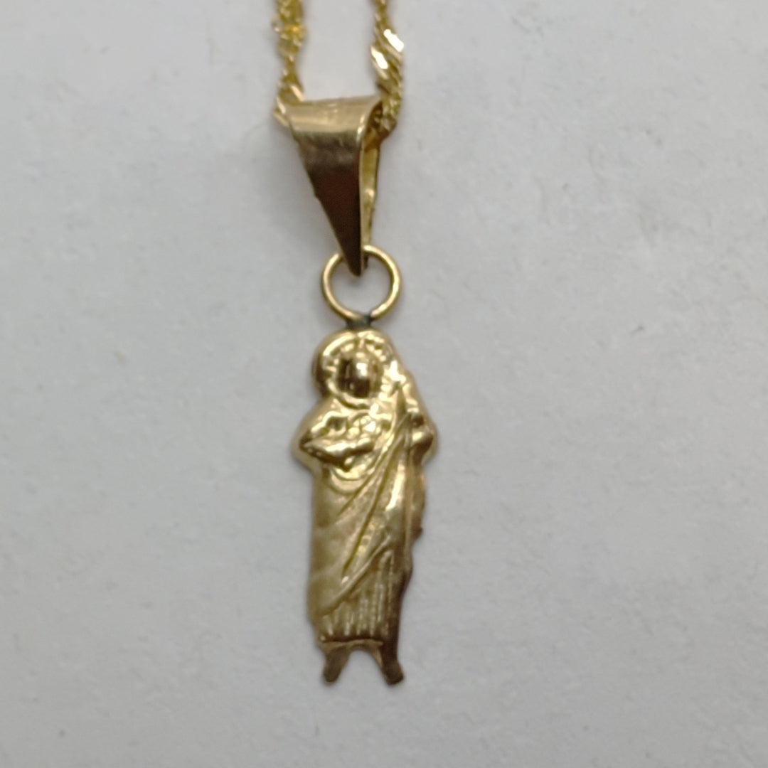CADENA, MEDALLA RELIGIOSA ORO 10 K 1 GRMS (SEMINUEVO)