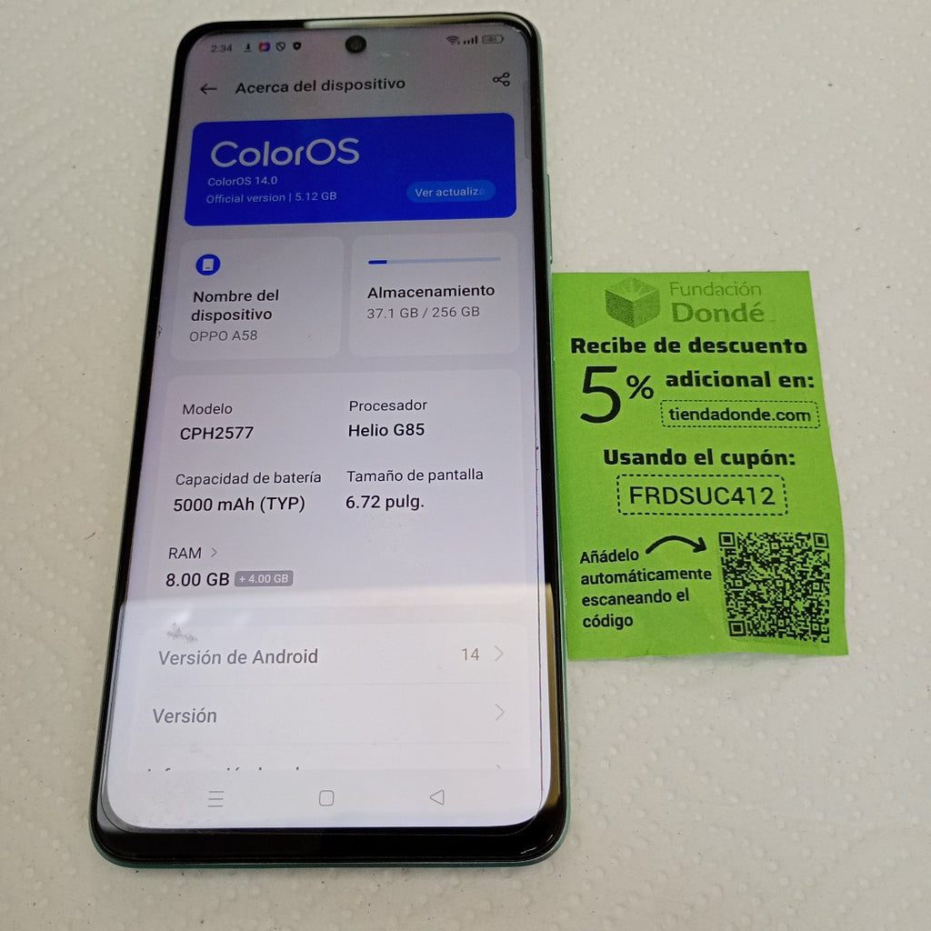 CELULAR OPPO  A58 CPH2577 (2023) 256 GB 8 GB RAM
