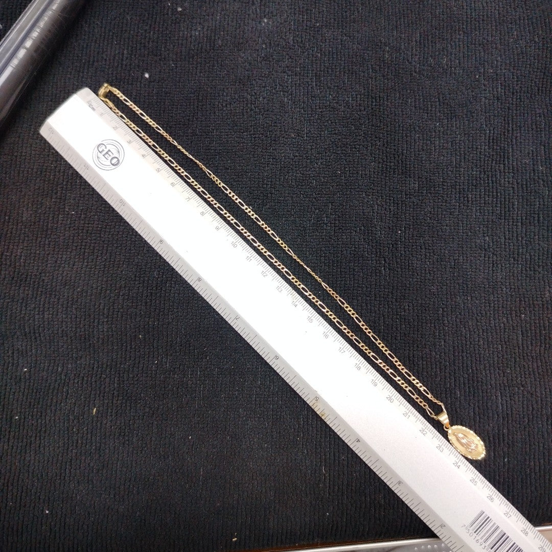 CADENA,MEDALLA RELIGIOSA ORO COMBINADO 14 K 6,60 GRMS (SEMINUEVO)
