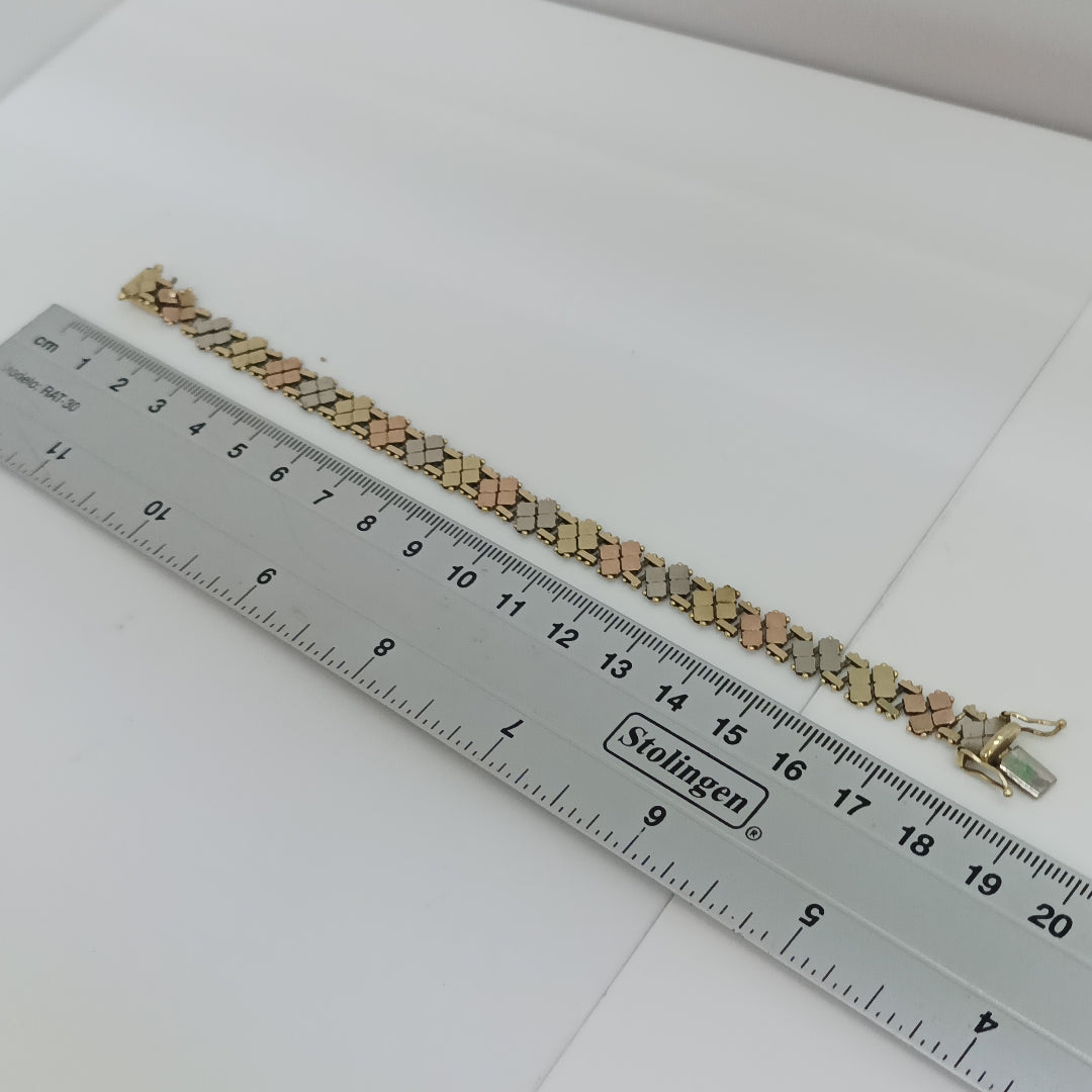 PULSERA ORO COMBINADO 14 K 13,10 GRMS (SEMINUEVO)